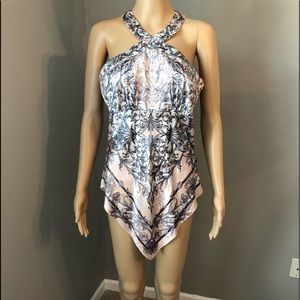 Cache Handkerchief Blouse with embellished front M